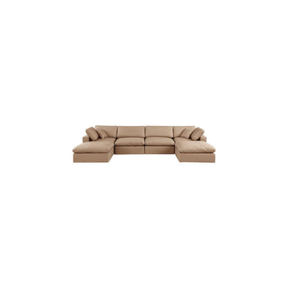 Comfy Tan Vegan Leather Modular Sectional