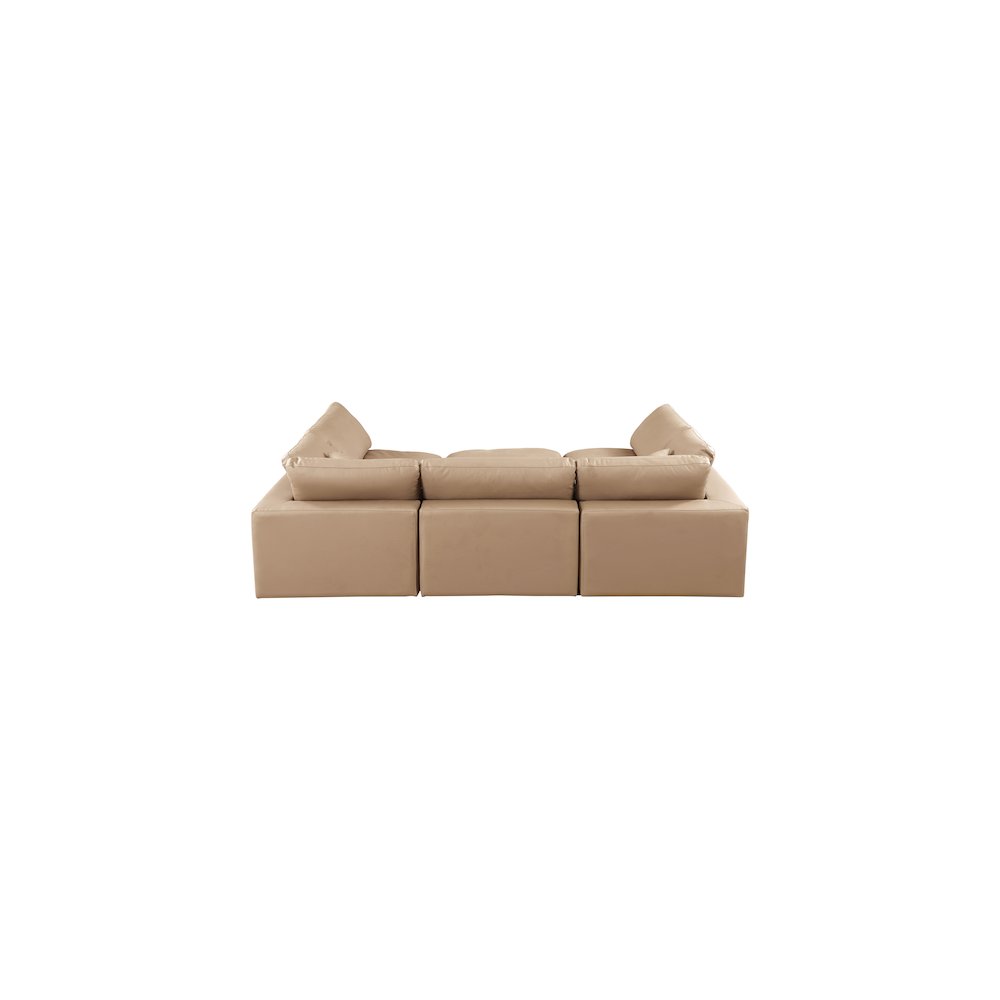Comfy Tan Vegan Leather Modular Sectional