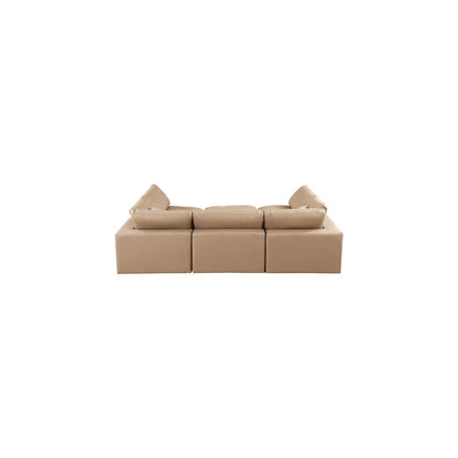 Comfy Tan Vegan Leather Modular Sectional