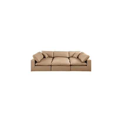 Comfy Tan Vegan Leather Modular Sectional