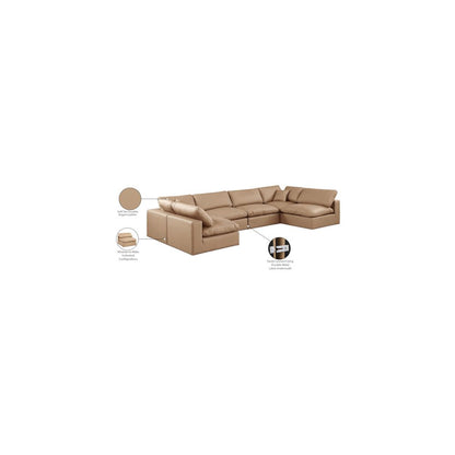 Comfy Tan Vegan Leather Modular Sectional