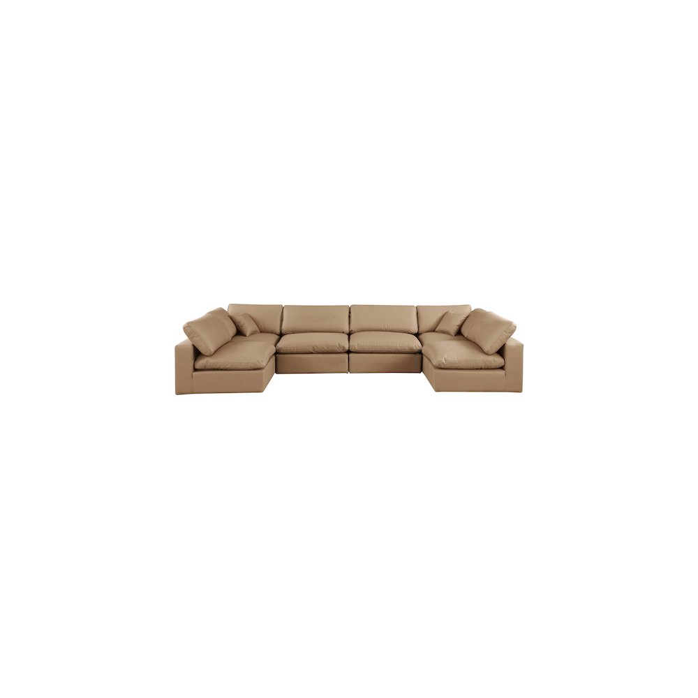 Comfy Tan Vegan Leather Modular Sectional