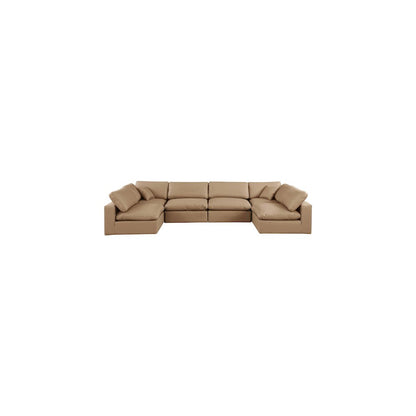 Comfy Tan Vegan Leather Modular Sectional