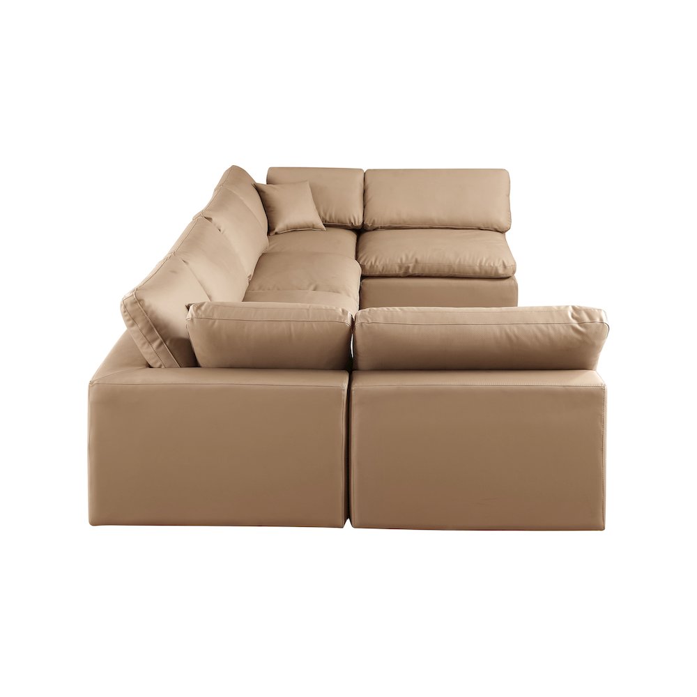 Comfy Tan Vegan Leather Modular Sectional