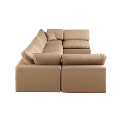 Comfy Tan Vegan Leather Modular Sectional