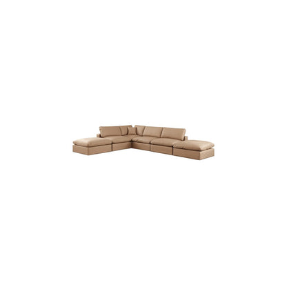 Comfy Tan Vegan Leather Modular Sectional