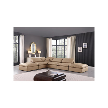 Comfy Tan Vegan Leather Modular Sectional