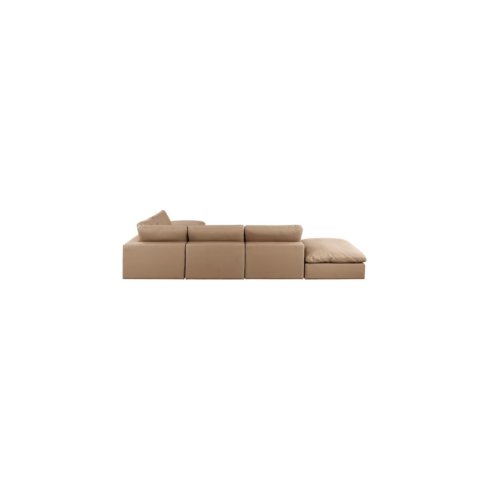 Comfy Tan Vegan Leather Modular Sectional