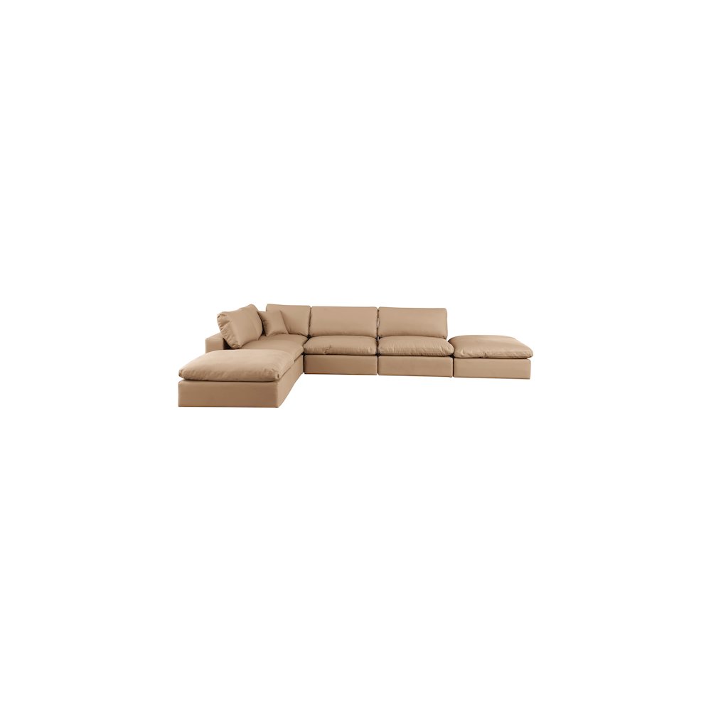 Comfy Tan Vegan Leather Modular Sectional