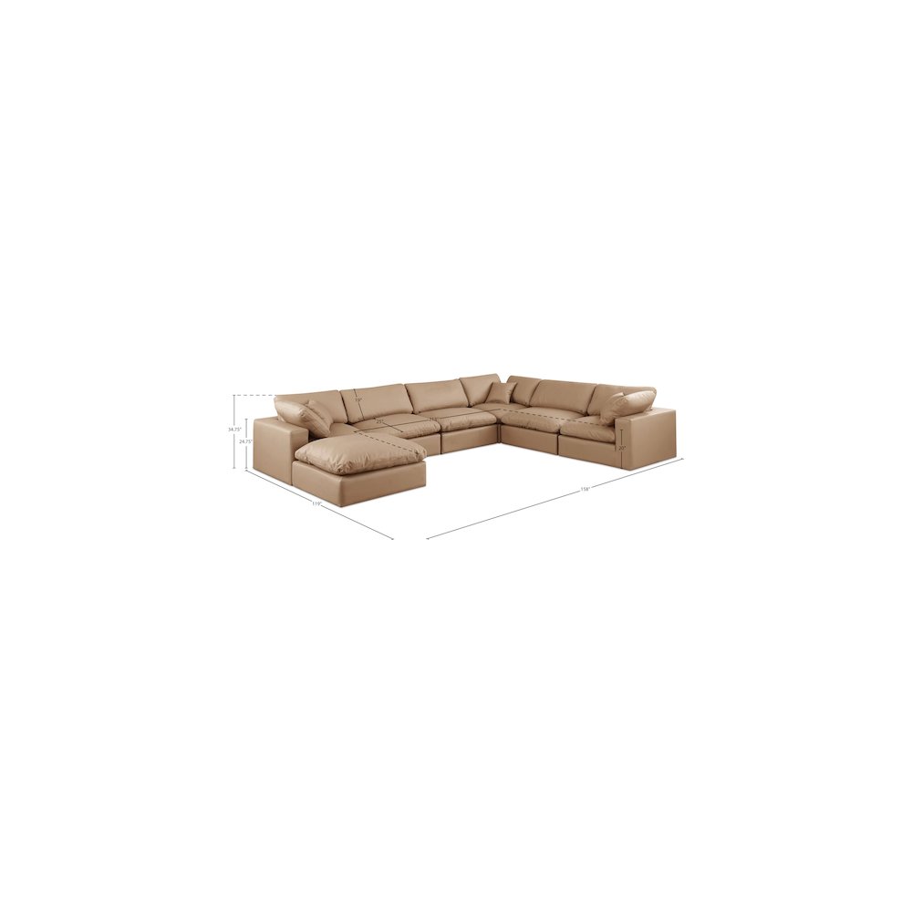 Comfy Tan Vegan Leather Modular Sectional