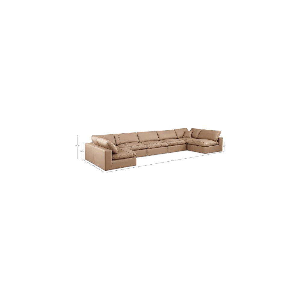 Comfy Tan Vegan Leather Modular Sectional