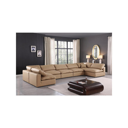 Comfy Tan Vegan Leather Modular Sectional