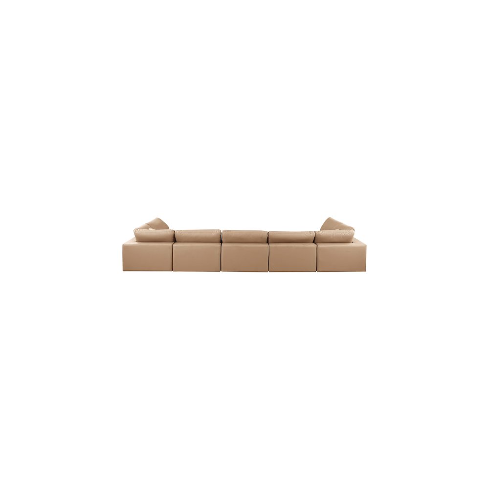 Comfy Tan Vegan Leather Modular Sectional