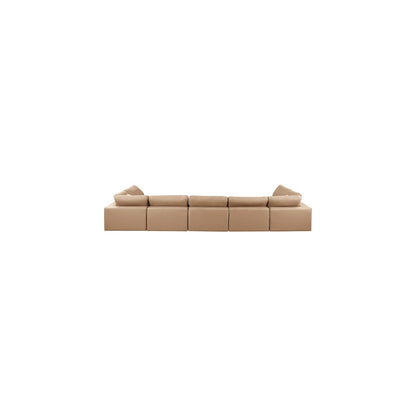 Comfy Tan Vegan Leather Modular Sectional