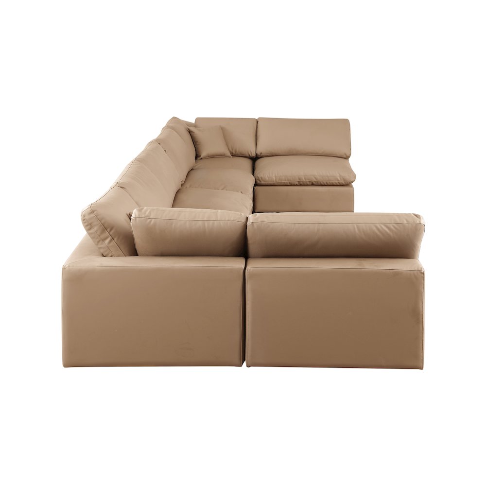 Comfy Tan Vegan Leather Modular Sectional