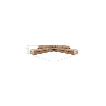 Comfy Tan Vegan Leather Modular Sectional