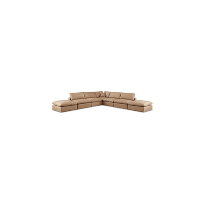 Comfy Tan Vegan Leather Modular Sectional