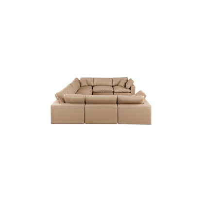 Comfy Tan Vegan Leather Modular Sectional