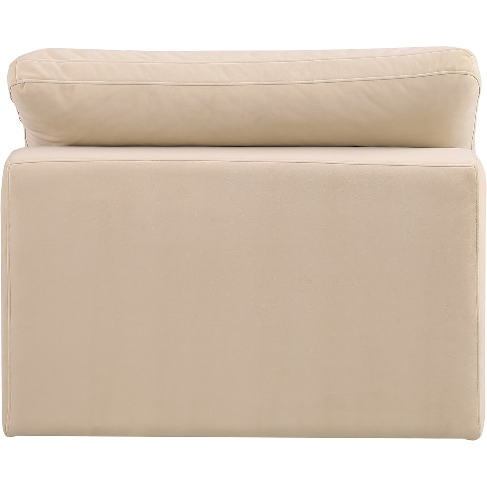 Comfy Beige Velvet Modular Armless Chair