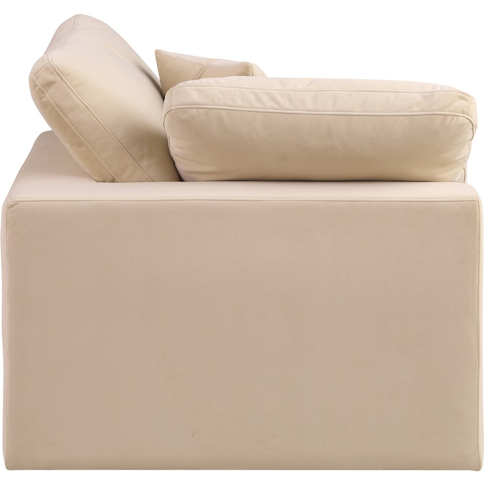 Comfy Beige Velvet Modular Corner Chair
