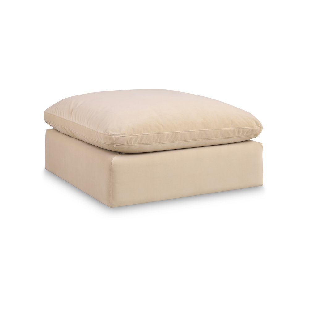 Comfy Beige Velvet Modular Ottoman