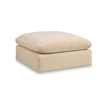 Comfy Beige Velvet Modular Ottoman