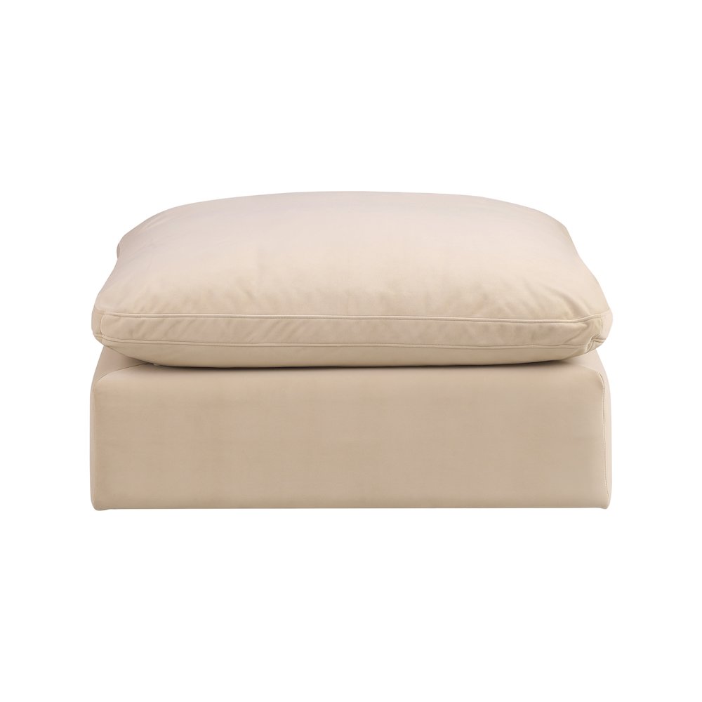 Comfy Beige Velvet Modular Ottoman