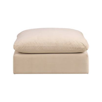 Comfy Beige Velvet Modular Ottoman