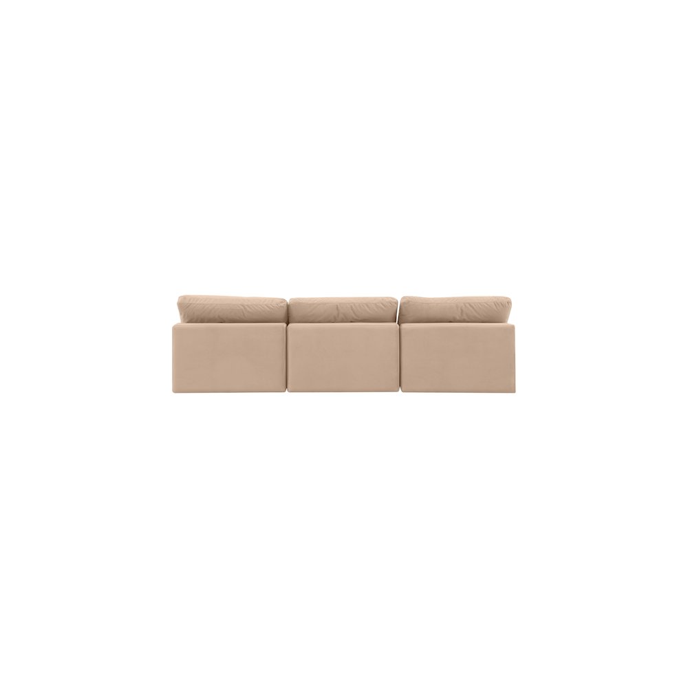 Comfy Beige Velvet Modular Sofa