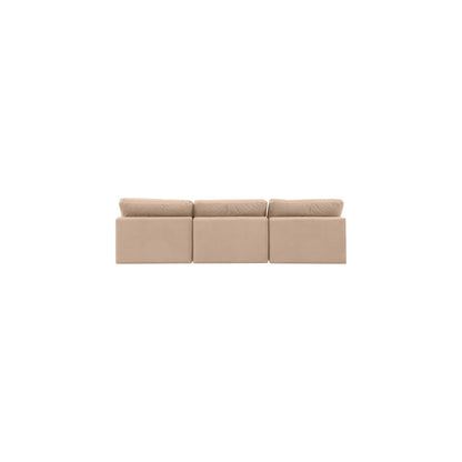 Comfy Beige Velvet Modular Sofa