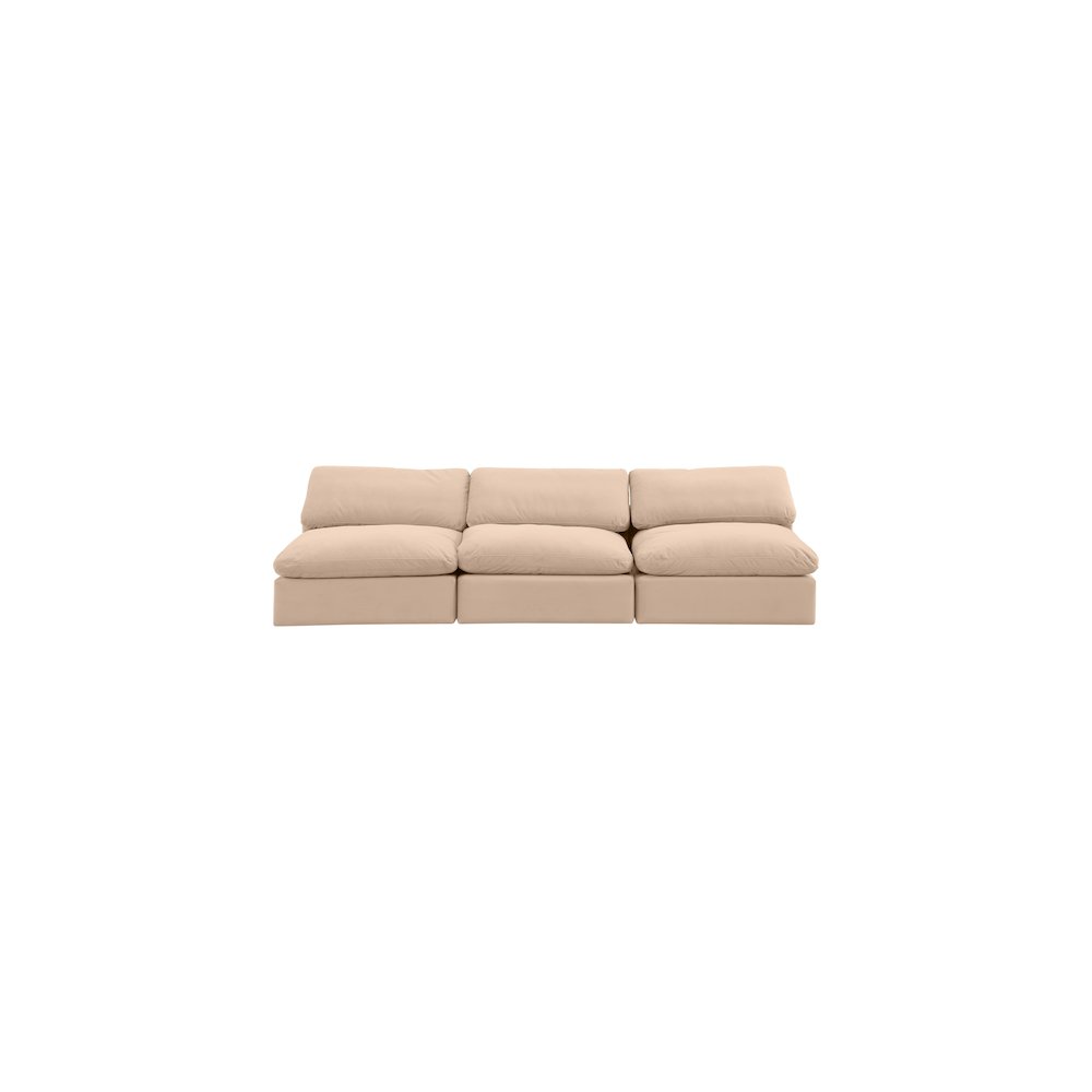 Comfy Beige Velvet Modular Sofa