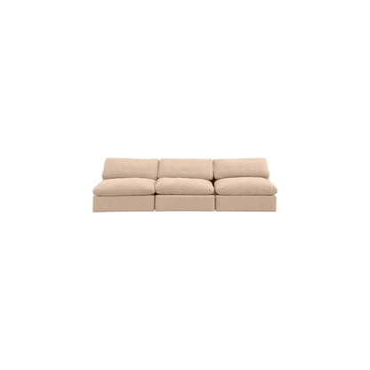 Comfy Beige Velvet Modular Sofa