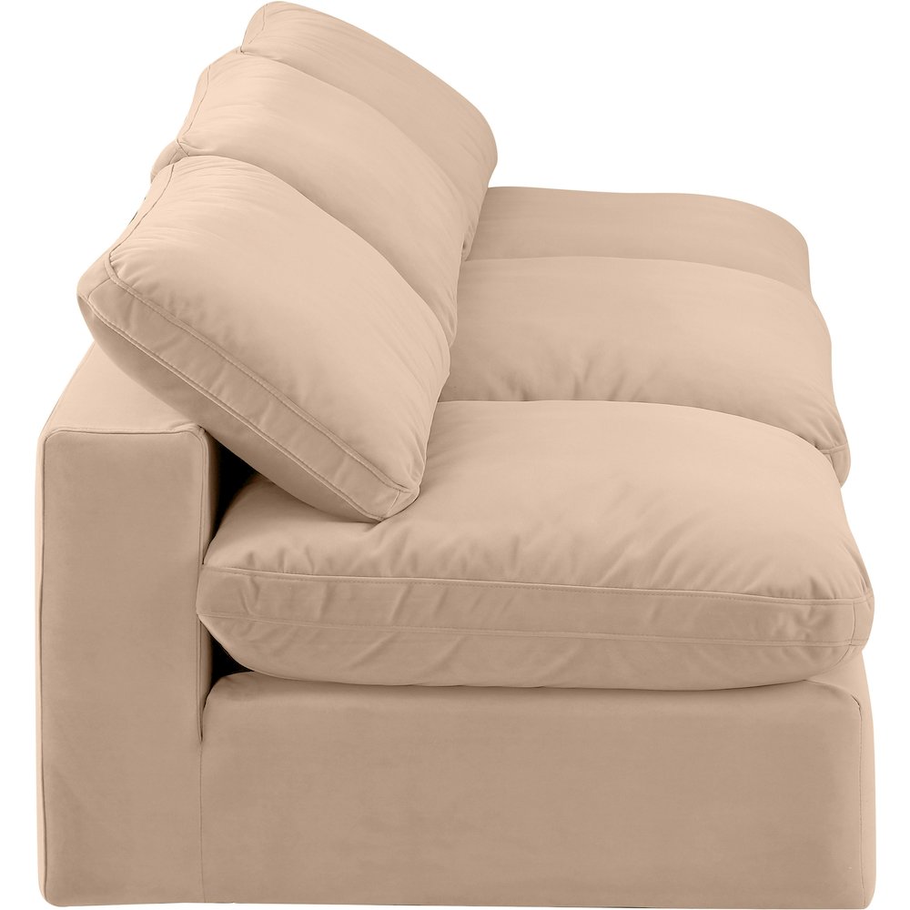 Comfy Beige Velvet Modular Sofa