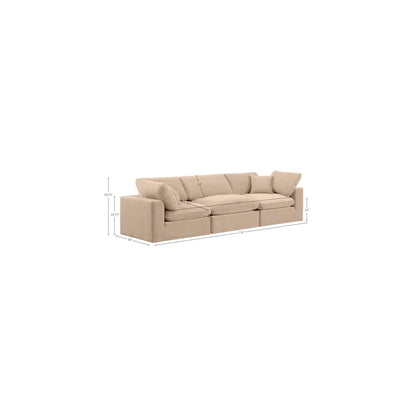 Comfy Beige Velvet Modular Sofa