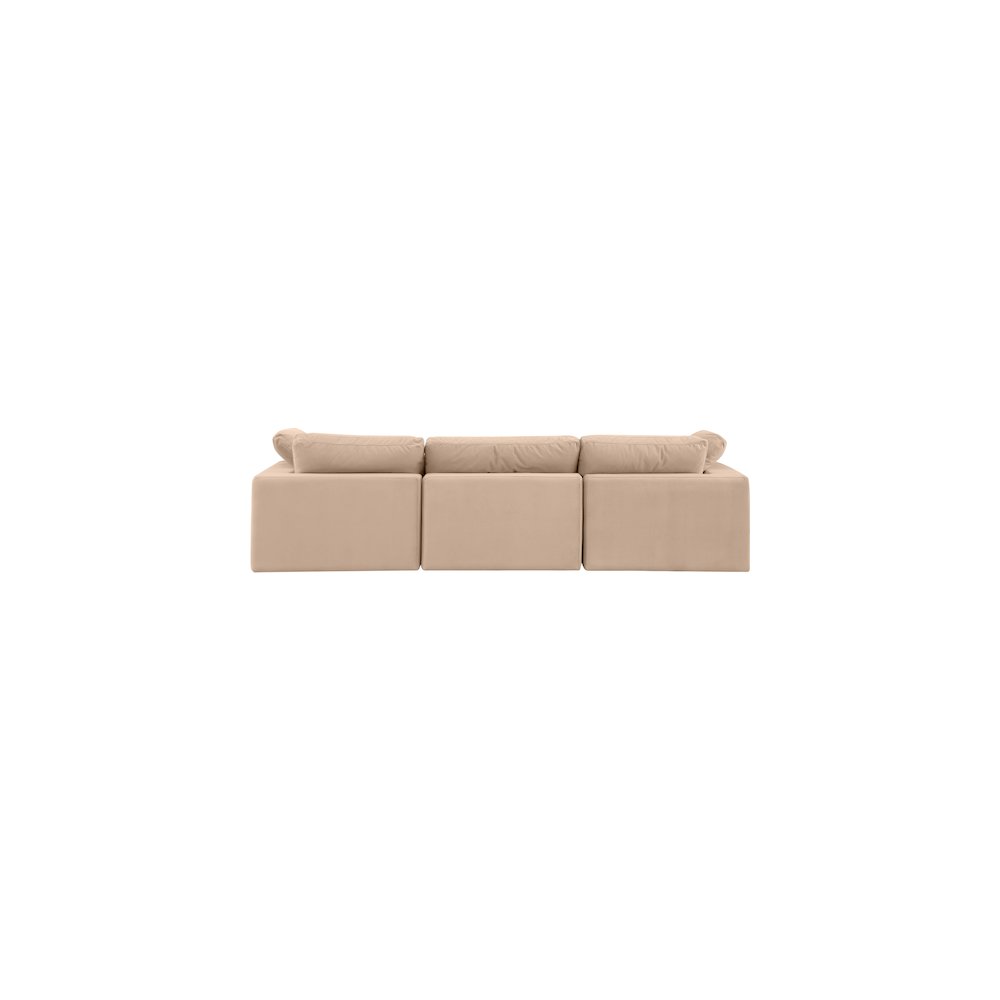 Comfy Beige Velvet Modular Sofa