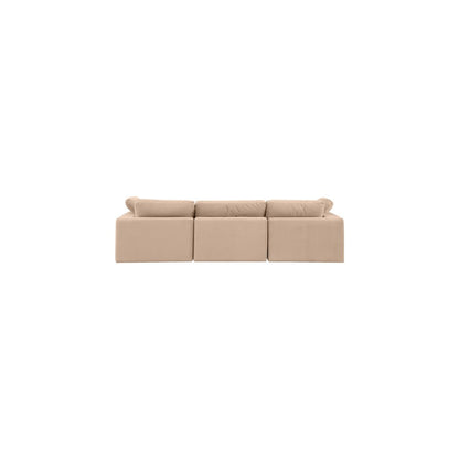 Comfy Beige Velvet Modular Sofa