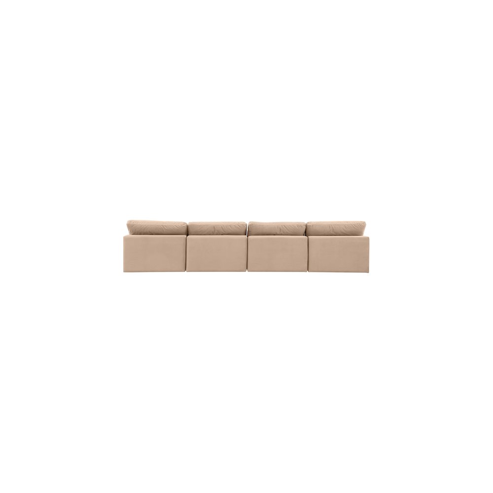 Comfy Beige Velvet Modular Sofa
