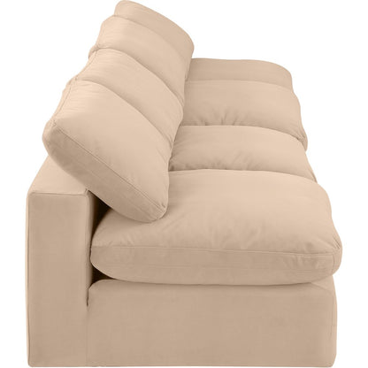 Comfy Beige Velvet Modular Sofa