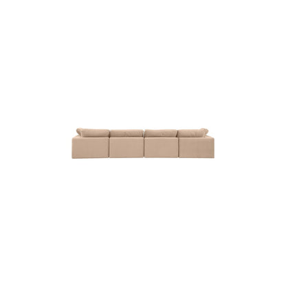 Comfy Beige Velvet Modular Sofa