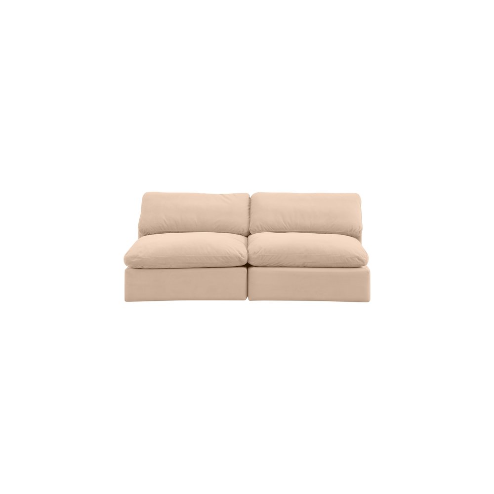 Comfy Beige Velvet Modular Sofa