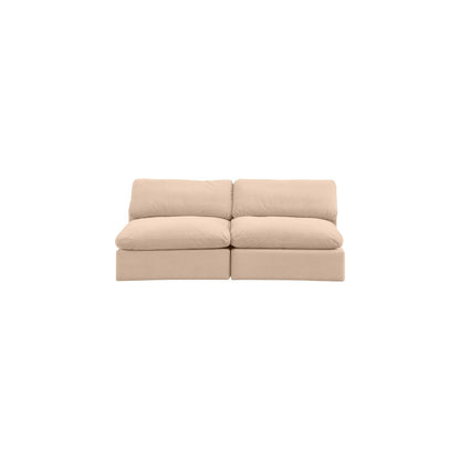Comfy Beige Velvet Modular Sofa