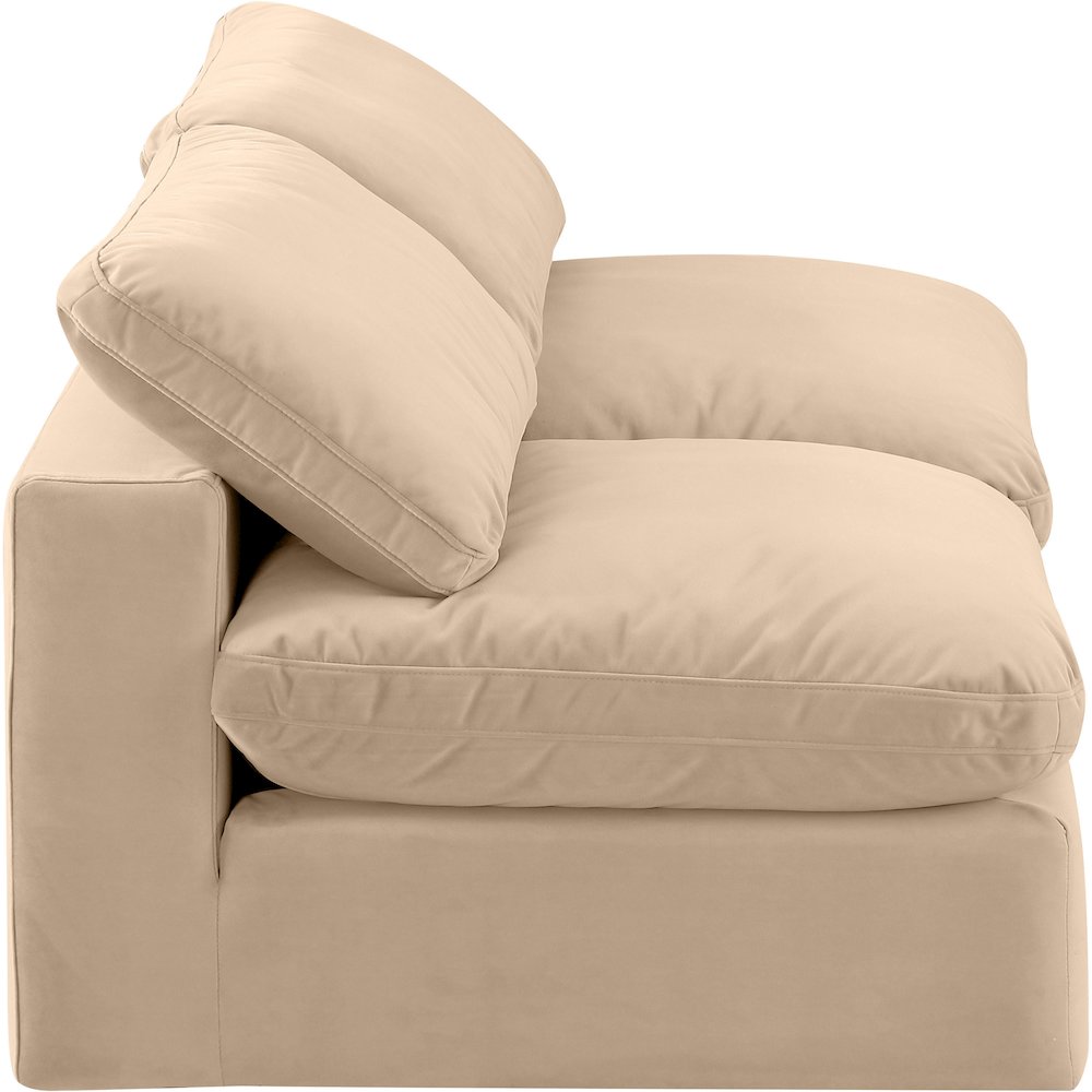 Comfy Beige Velvet Modular Sofa