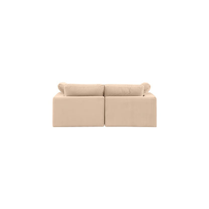 Comfy Beige Velvet Modular Sofa