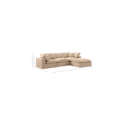 Comfy Beige Velvet Modular Sectional