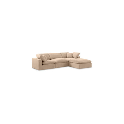 Comfy Beige Velvet Modular Sectional