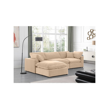 Comfy Beige Velvet Modular Sectional