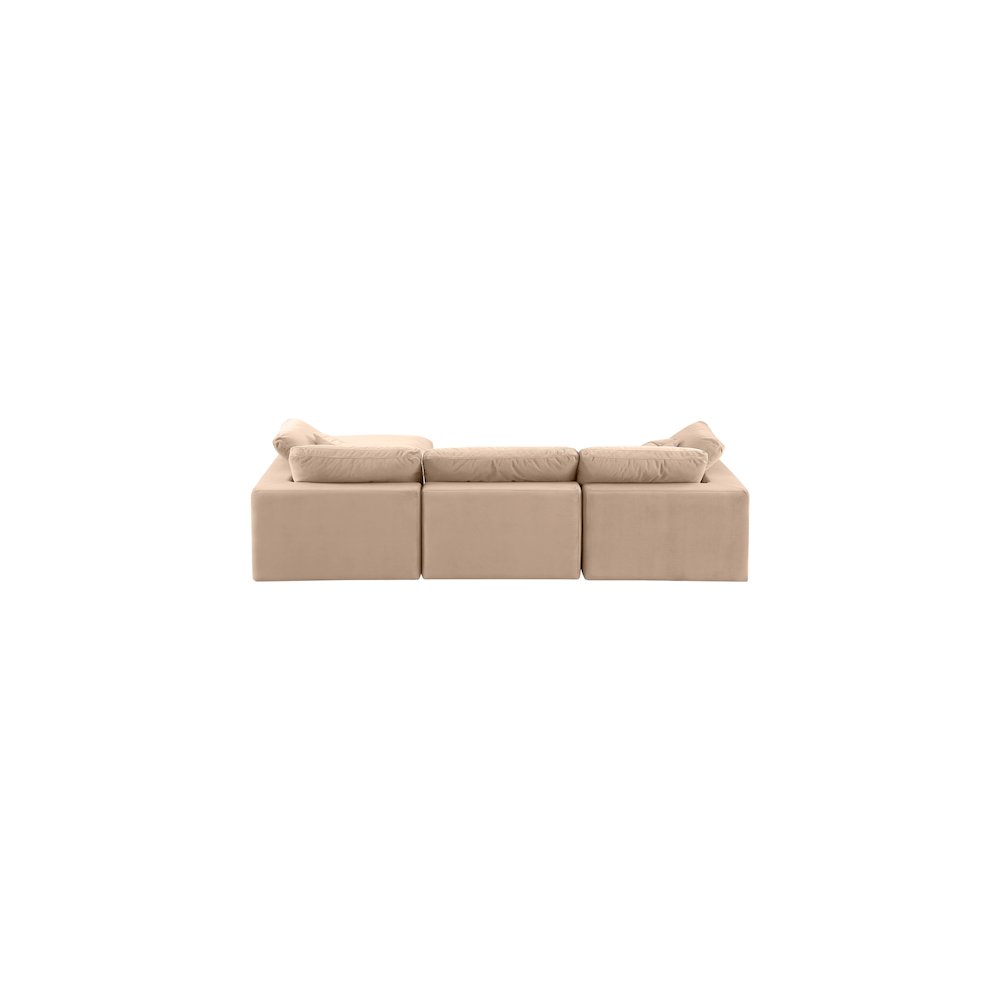 Comfy Beige Velvet Modular Sectional