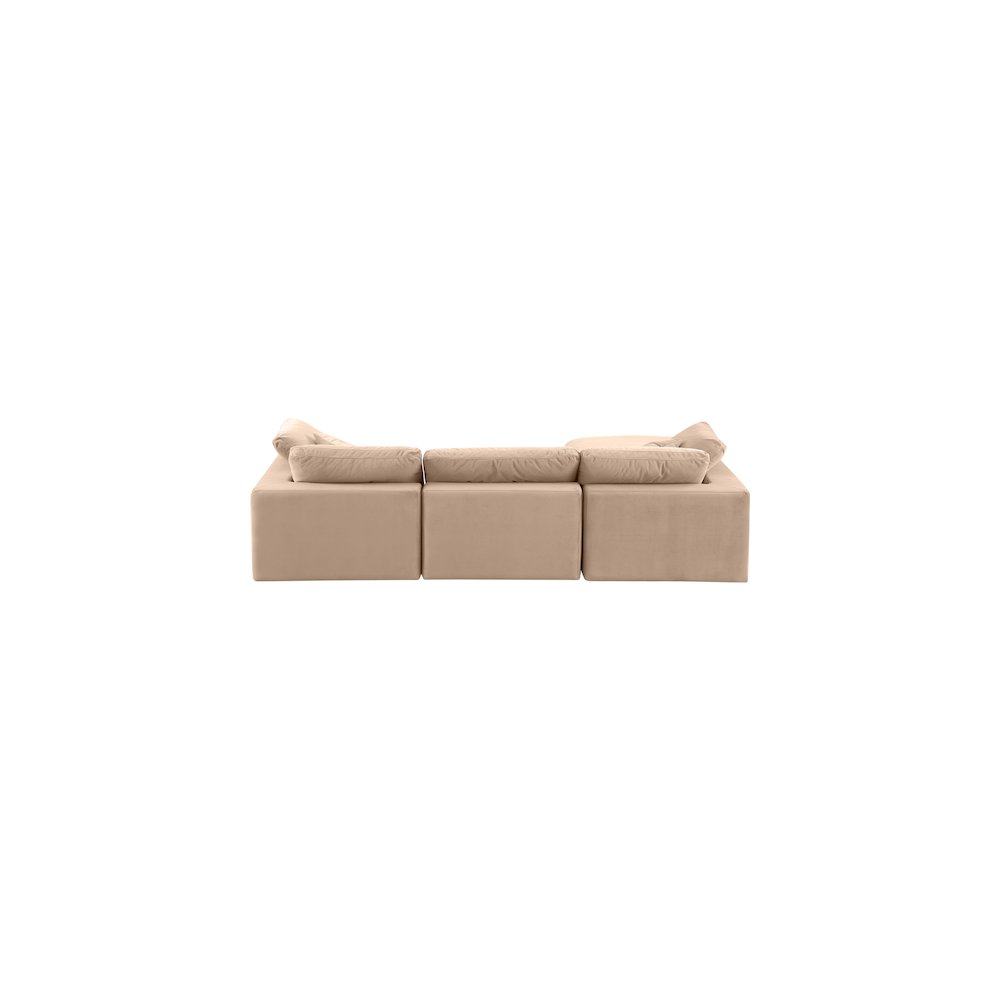 Comfy Beige Velvet Modular Sectional
