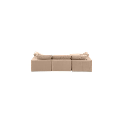 Comfy Beige Velvet Modular Sectional