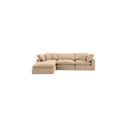 Comfy Beige Velvet Modular Sectional